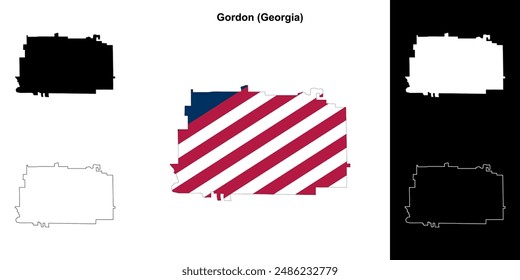 Gordon County (Georgia) outline map set