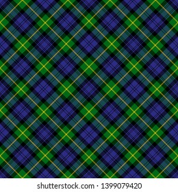 Gordon Modern Tartan. Diagonal cell, seamless pattern for fabric, kilts, skirts, plaids