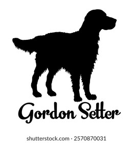 Gordon Setter dog silhouette, dog breeds, logo, vector, silhouette,  animal, illustration, icon, sign, design, black, symbol, pet, love
