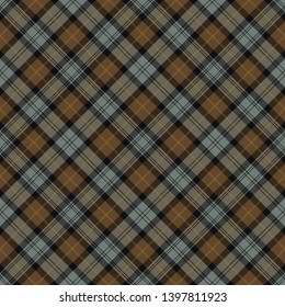 Gordon Weathered Tartan. Diagonal cell, seamless pattern for fabric, kilts, skirts, plaids