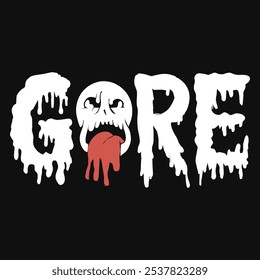 Gore Halloween text Typography Scarry Horror vector transparent background