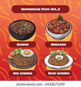 Gorengan Rendang Rawon Mie Goreng Nasi Goreng Pisang Molen Bakwan Tahu Risol Tempe