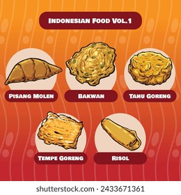 Gorengan Rendang Rawon Mie Goreng Nasi Goreng Pisang Molen Bakwan Tahu Risol Tempe