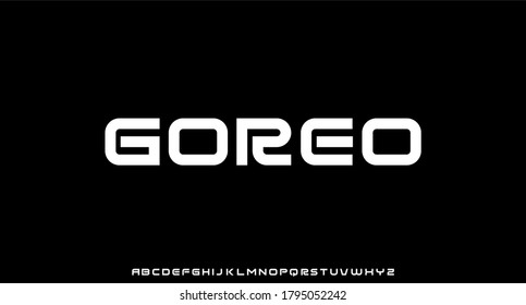 goreo, bold futuristic unique font vector
