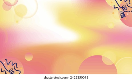 Gorgeous Abstract Background with Pink, Yellow, and White Gradient Colors and Bokeh Light Effect.