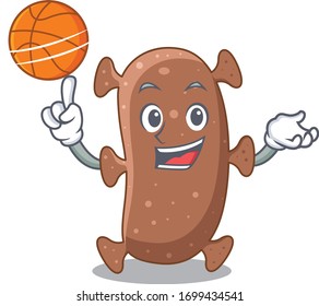 Gorgeous actinomyces israelii mascot design style with basketball