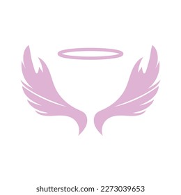 Gorgeous angel wings vector art illustration.