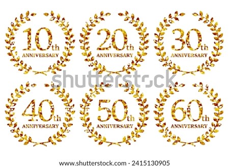Gorgeous anniversary icon vector illustration gold