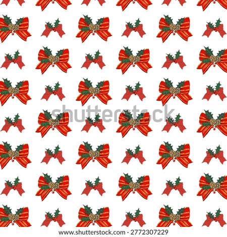 Gorgeous assorted ribbon and ornament random seamless pattern transparent