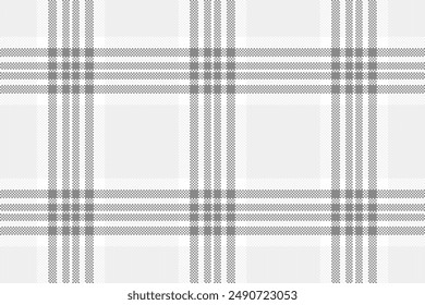 Gorgeous background texture fabric, t-shirt textile seamless vector. Open tartan pattern check plaid in white and grey colors palette.