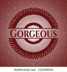 Gorgeous badge with red background