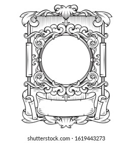 Gorgeous baroque frame with blank space