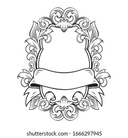 Gorgeous baroque frame with blank space