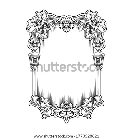 Gorgeous baroque frame with blank space
