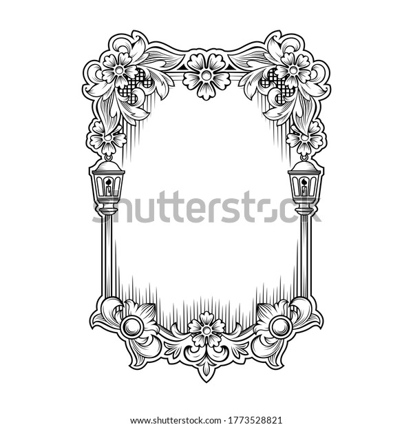 Gorgeous baroque frame\
with blank space