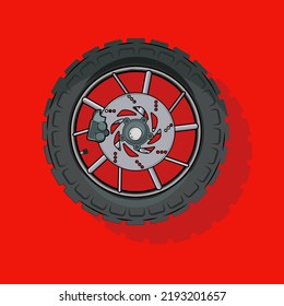 Gorgeous Bavarian tour enduro motorcycle front and rear tire that delights and catches the eye