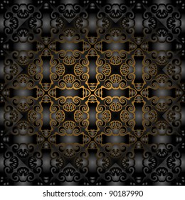 Gorgeous black gold seamless pattern
