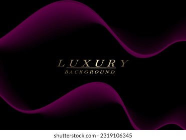 Gorgeous black illustration with isolated wavy burgundy figures