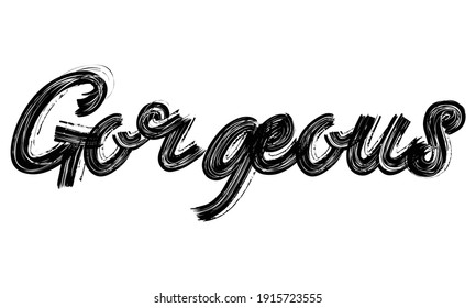 Schöner Schwarzer Text Hand geschrieben Brush-Schriftart gezeichnet Satz Typografie dekorative Skript-Brief auf weißem Hintergrund für Worte
