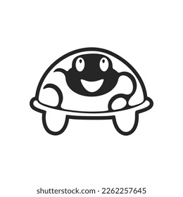 Gorgeous black and white cute turtle logo. Good for brands.