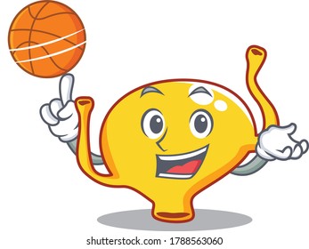 Gorgeous bladder mascot design style with basketball