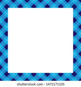 Gorgeous blue on blue diagonal lumberjack pattern frame