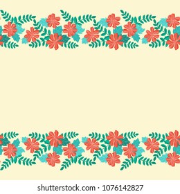 Gorgeous border in small garden sweet flowers. Millefleur. Floral cute background for textile, wallpaper, pattern fills, covers, surface, print, gift wrap, scrapbooking, decoupage.