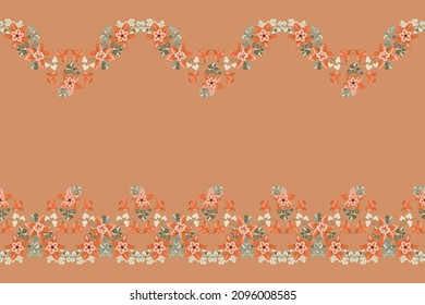Bonita frontera en pequeños jardines con flores dulces. Millefleur. Fondo floral lindo para textil, papel pintado, rellenos de patrones, cubiertas, superficie, impresión, envoltura de regalo, scrapbooking, desacoplamiento.