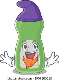 A gorgeous cartoon design of dishwashing liquid as an Elf fairytale character. Vector illustration