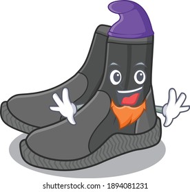A gorgeous cartoon design of dive booties as an Elf fairytale character