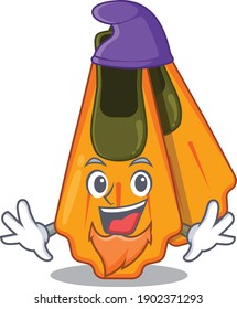 A gorgeous cartoon design of swim fins as an Elf fairytale character