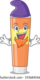 A gorgeous cartoon design of toothpaste as an Elf fairytale character. Vector illustration