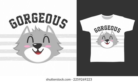 Gorgeous cat cartoon tshirt arts design