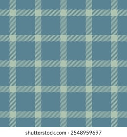 Gorgeous check fabric vector, periodic seamless textile background. Net pattern texture plaid tartan in cyan and ash gray colors palette.