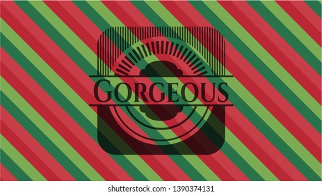 Gorgeous christmas style badge. Vector Illustration. Detailed.