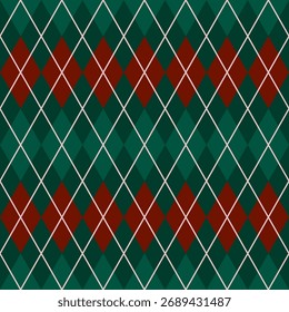 Ein wunderschönes weihnachtliches nahtloses Argyle-Muster, das für vielseitige dekorative Verwendung auf Tapeten, Textilien, Kulissen und anderen Oberflächen entwickelt wurde