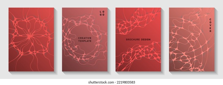 Gorgeous club party posters. Crossed curve lines bubble backdrops. Modern title page vector templates. Disco party posters and banners fluid wavy graphic design.