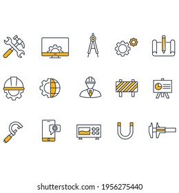 Una magnífica colección de elegantes iconos de ingeniería.