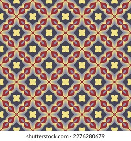 Gorgeous colorful seamless pattern. Overlapping art forms, stripes, polygons, segments are grouped and arranged in a certain order. Vector. 