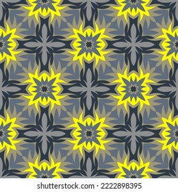 Gorgeous colorful vintage seamless pattern. Overlapping art forms, stripes, polygons, segments are grouped and arranged in a certain order. Vector. 