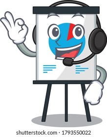 A gorgeous corona graph mascot character concept wearing headphone