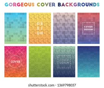 Gorgeous Cover Backgrounds. Alluring geometric patterns, classy vector illustration.