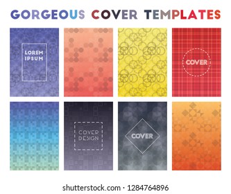 Gorgeous Cover Templates. Actual geometric patterns. Fancy vector illustration.