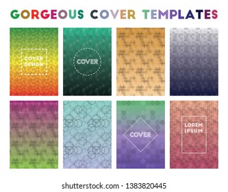 Gorgeous Cover Templates. Alluring geometric patterns, bizarre vector illustrations.