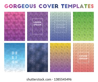 Gorgeous Cover Templates. Alluring geometric patterns, uncommon vector illustration.