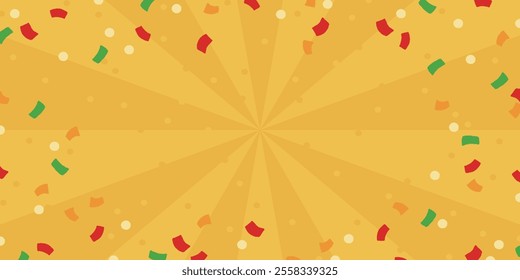 Gorgeous design with yellow background and confetti | Celebration and party decorations