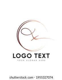 A gorgeous and elegant romantic touch script letter type X logo template, Vector logo for business and company identity 