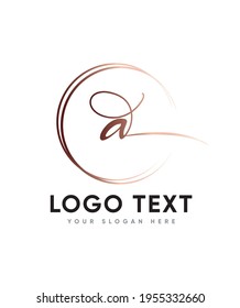 A gorgeous and elegant romantic touch script letter type A logo template, Vector logo for business and company identity 