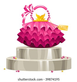 Gorgeous female pink bag, vector illustration