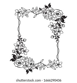 Gorgeous Floral frame with blank space svg